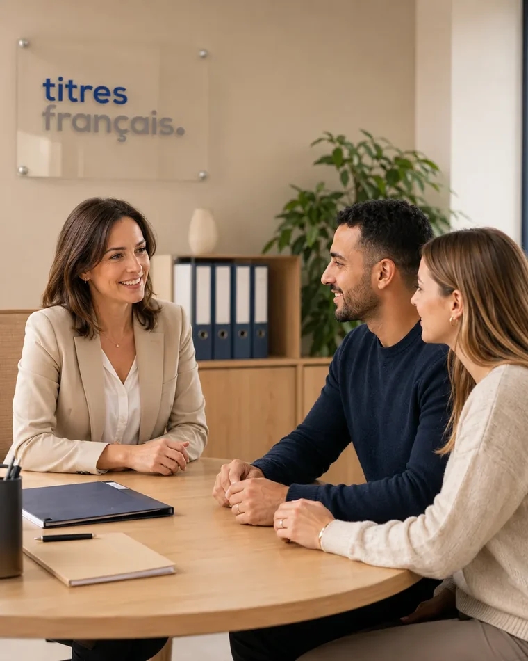 Conseillère accueillant un couple