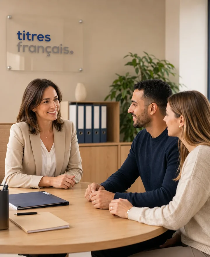Conseillère en rendez-vous avec un couple