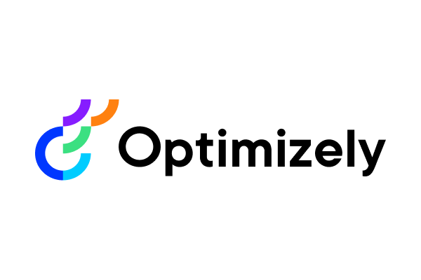 Colorful geometric logo next to black text saying "Optimizely," representing a digital experience platform.