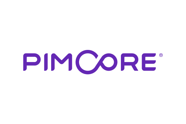 Purple "PIMCORE" logo with an infinity symbol incorporated into the "O" on a transparent background.