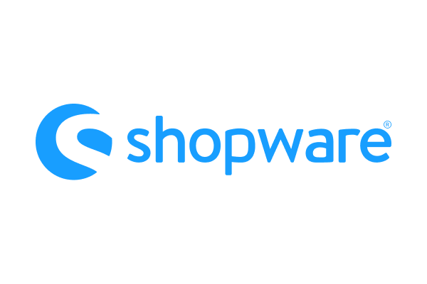 Blue Shopware logo with a stylized "S" next to the text "shopware" in lowercase letters.