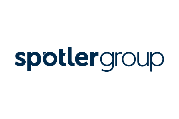 Spotler Group logo with "spotler" in bold navy blue and "group" in lighter blue, set against a white background.
