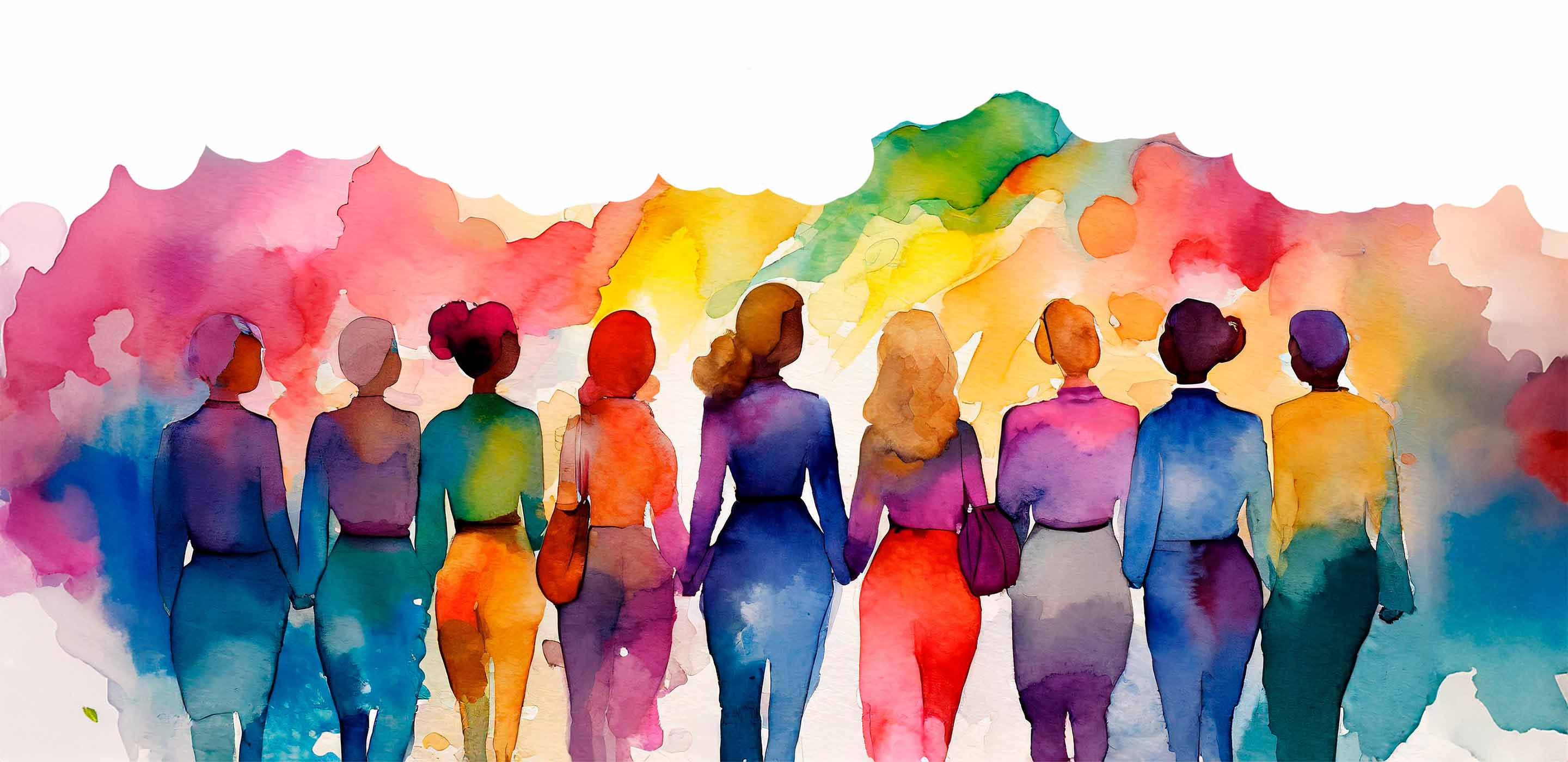 Sujetbild zur Veranstaltung - mehrere Frauen mit bunten Farben gemalt