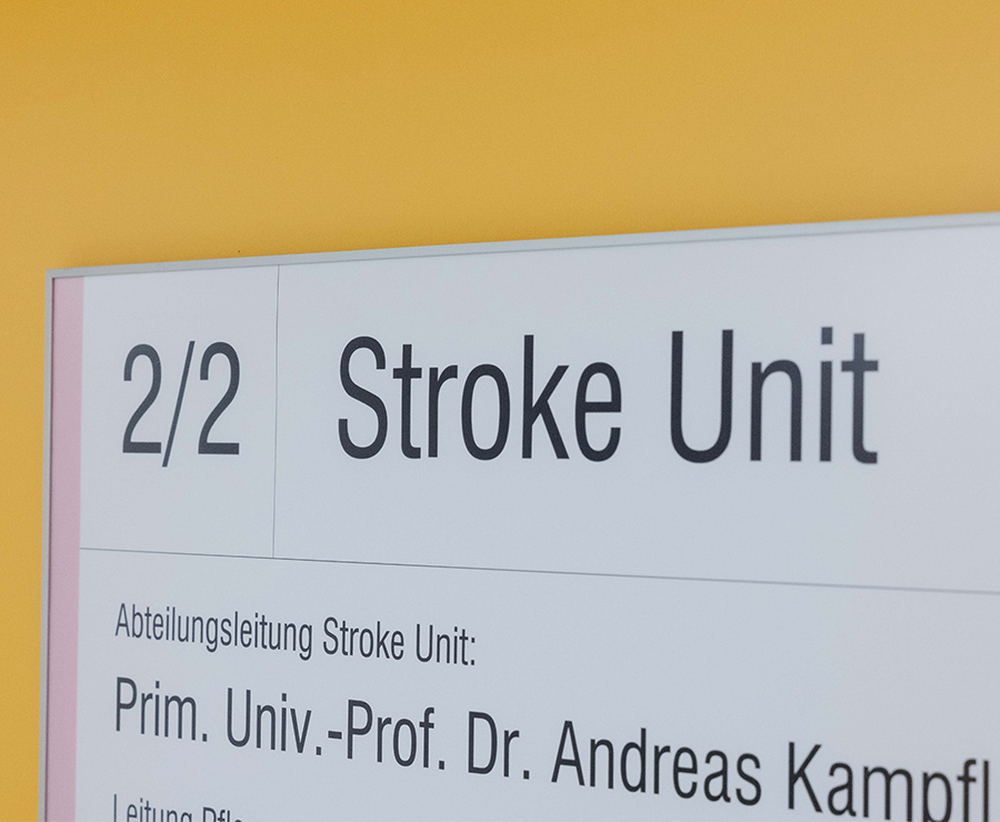 Türschild der Stroke Unit