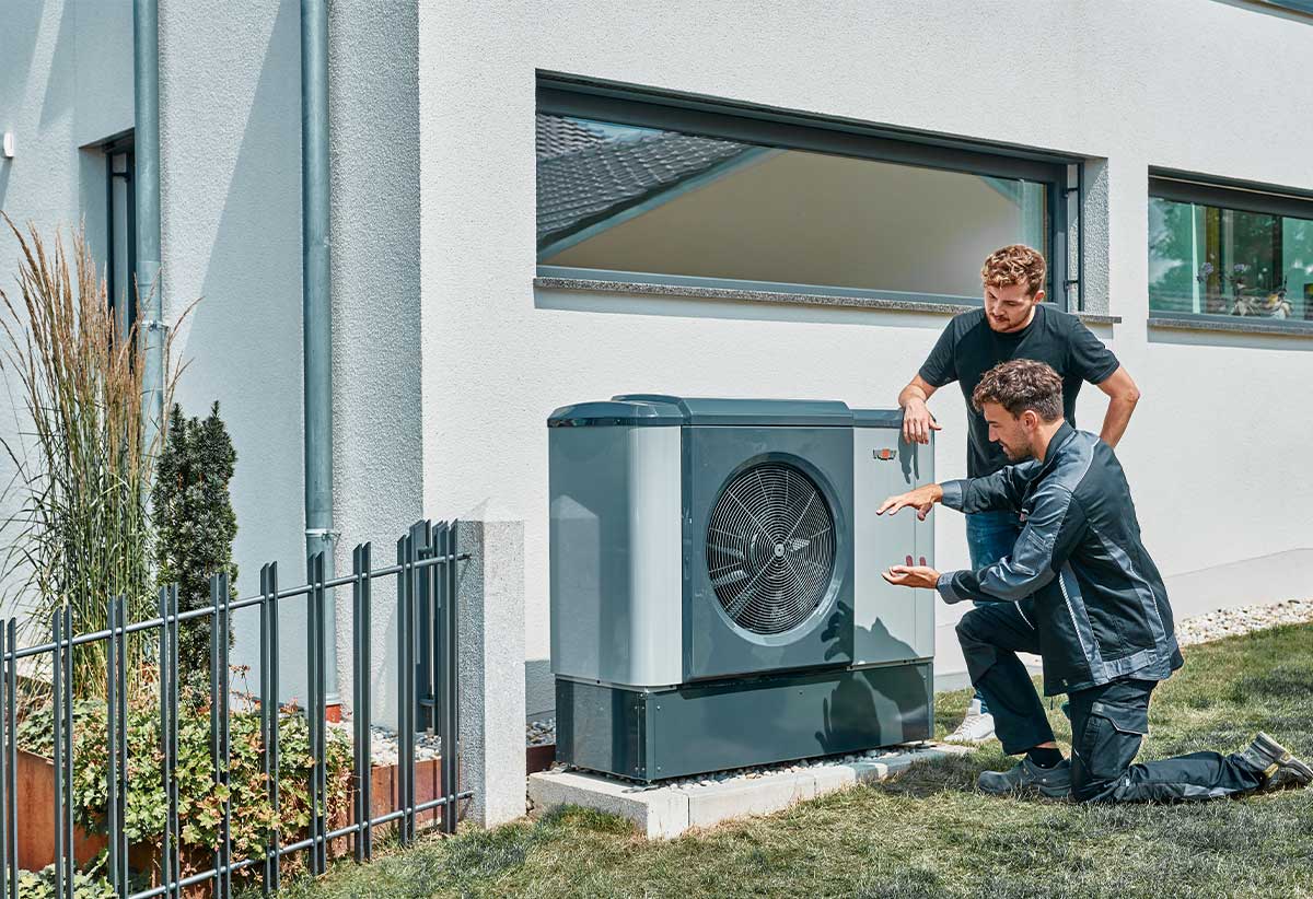 wärmepumpe mit menschen