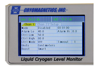 Model LM-510 Liquid Cryogen Level Monitor — setup configuration