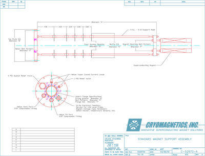 Cryomagnetics magnet support assembly technical drawing