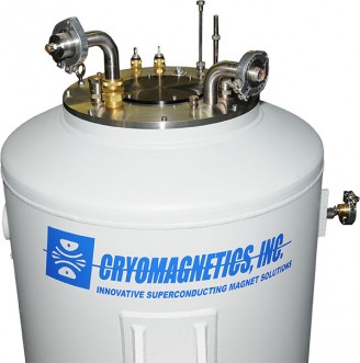 Cryomagnetics bucket-style liquid helium dewar for superconducting magnet systems