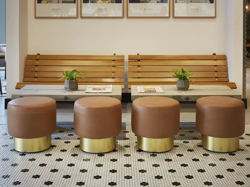 Sonata Pouffe installed in a hospitality interior