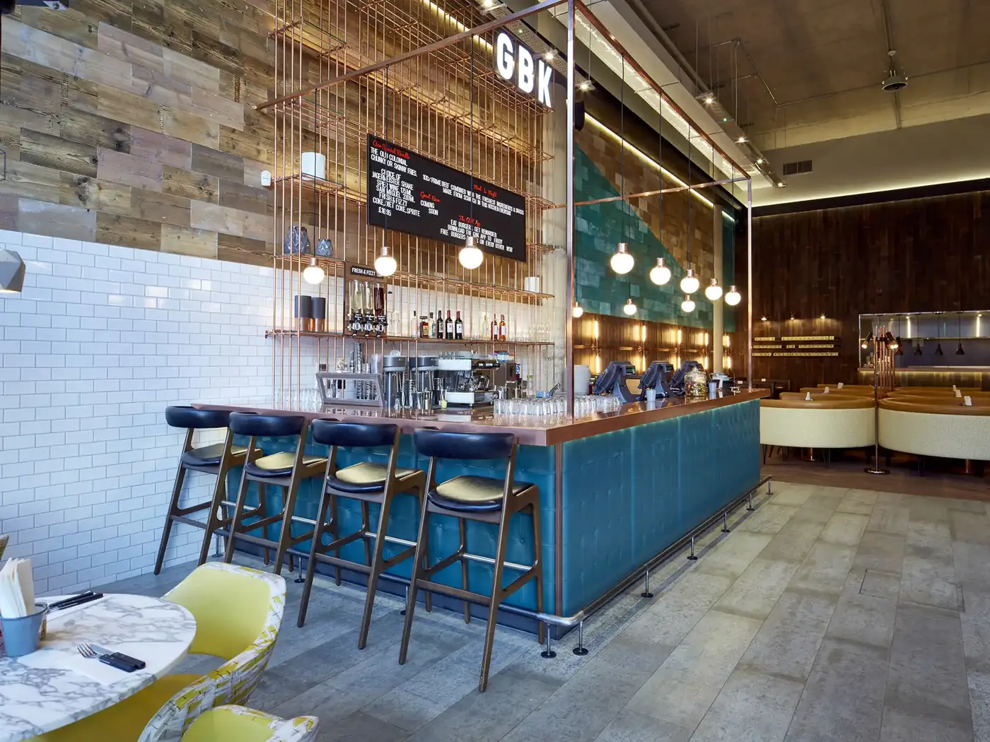 La Boca Barstool installed in a hospitality interior