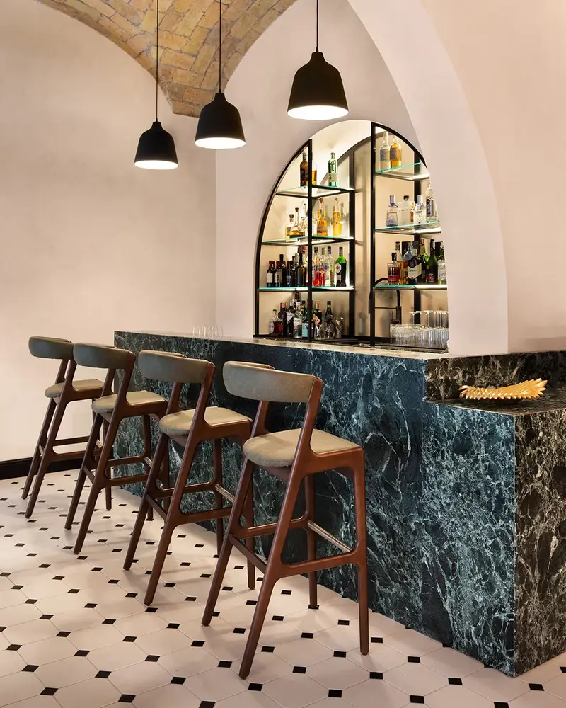La Boca Barstool installed in a hospitality interior