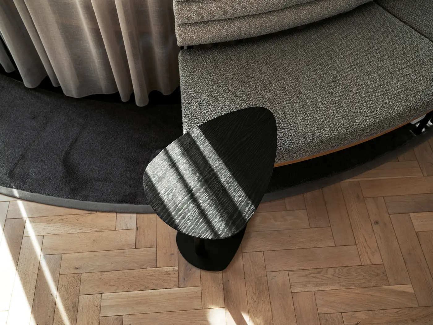 Plectrum Table installed in a hospitality interior