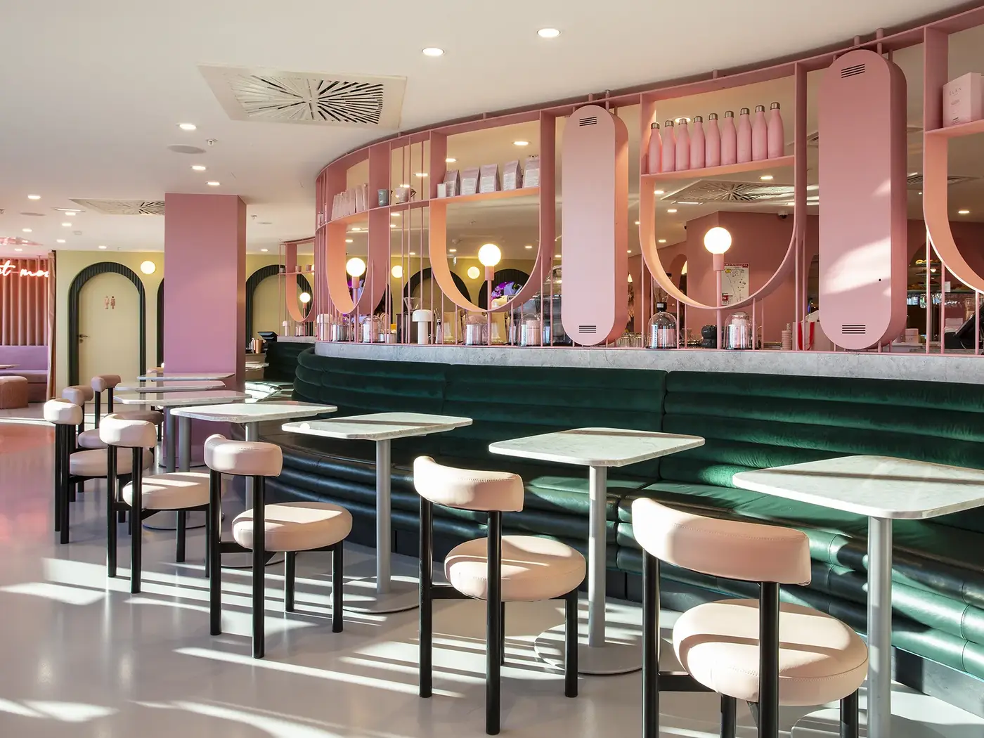 Paris Banquette installed in a hospitality interior