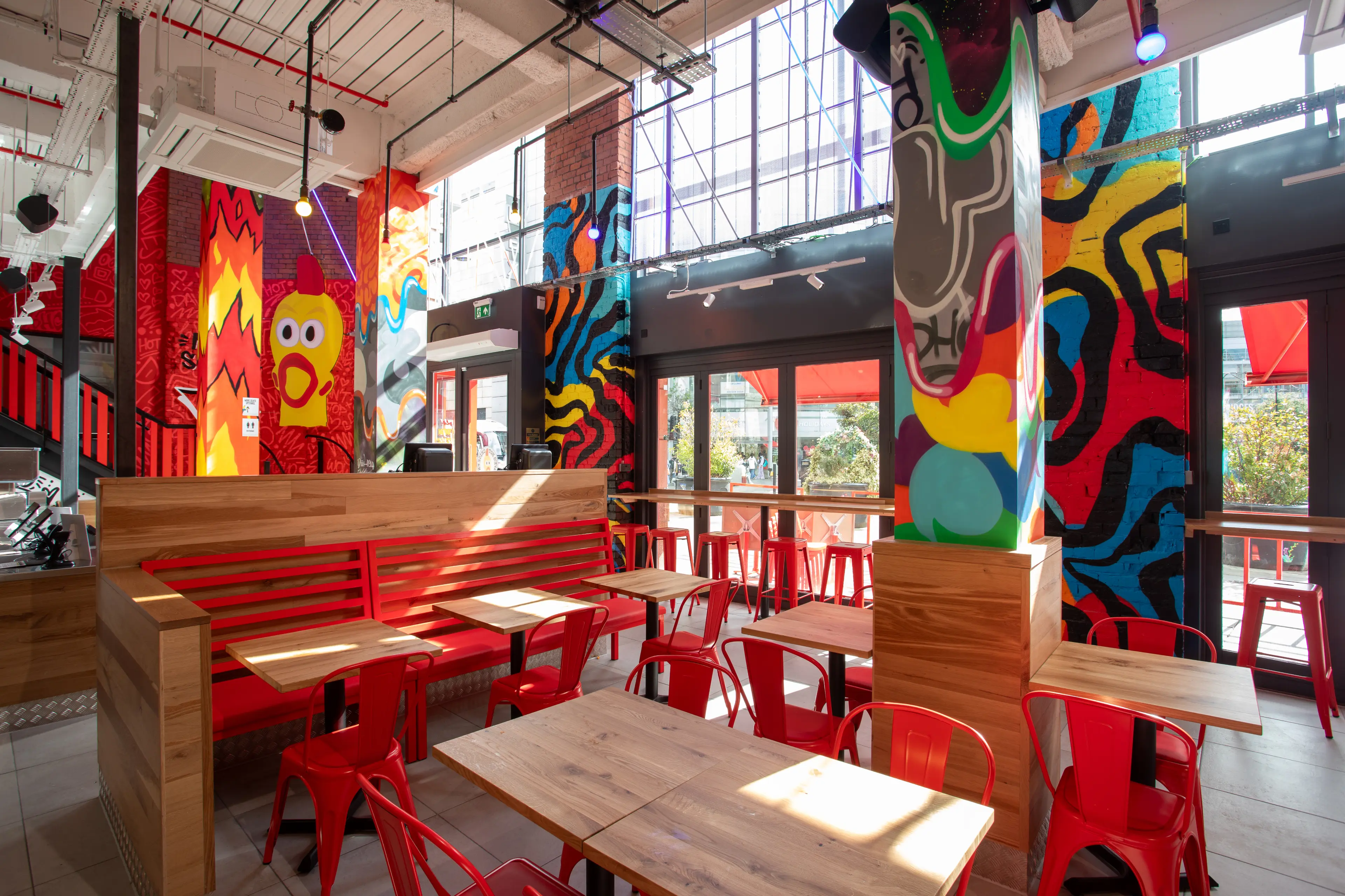 Custom tables at Dave’s Hot Chicken