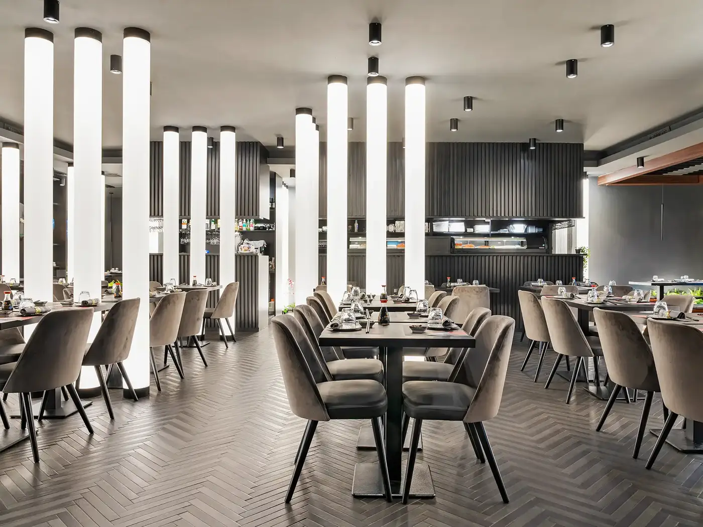 Amor Side Chair installed in a hospitality interior
