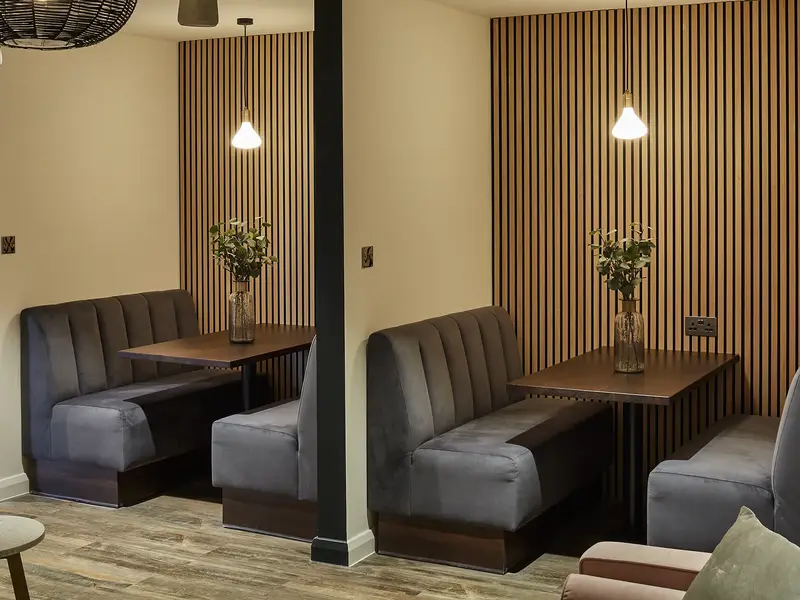 London Banquette installed in a hospitality interior