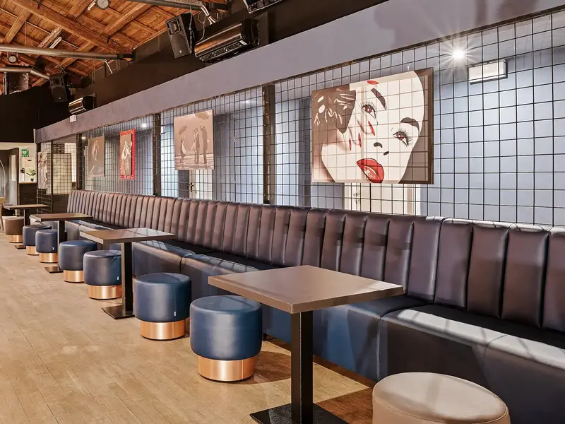 London Banquette installed in a hospitality interior