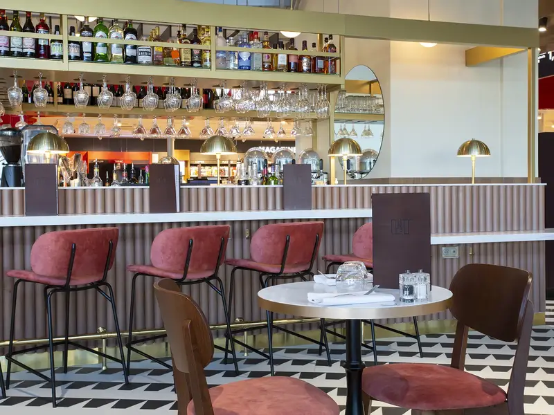 Hobson Barstool installed in a hospitality interior