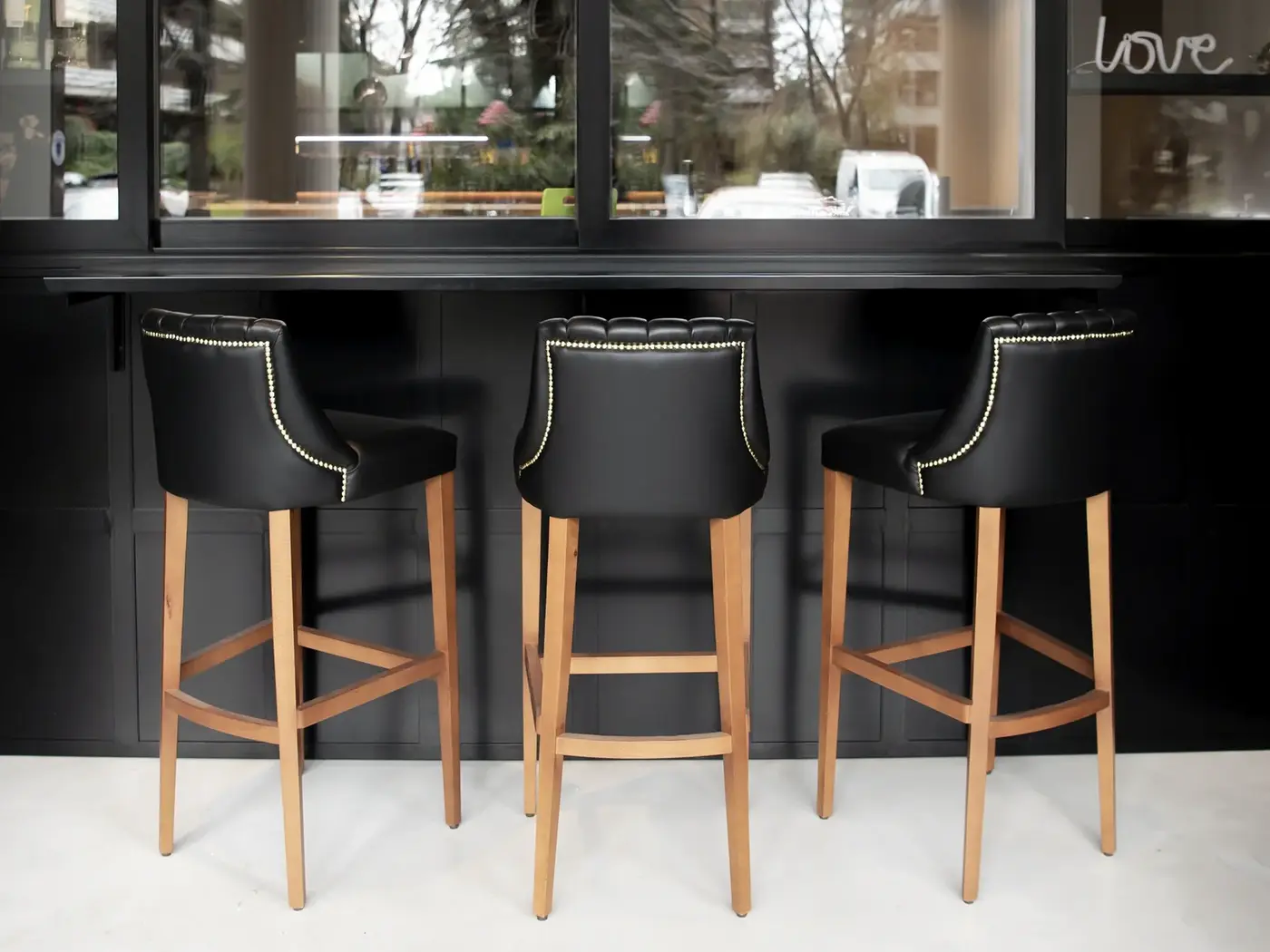 Madison Barstool installed in a hospitality interior
