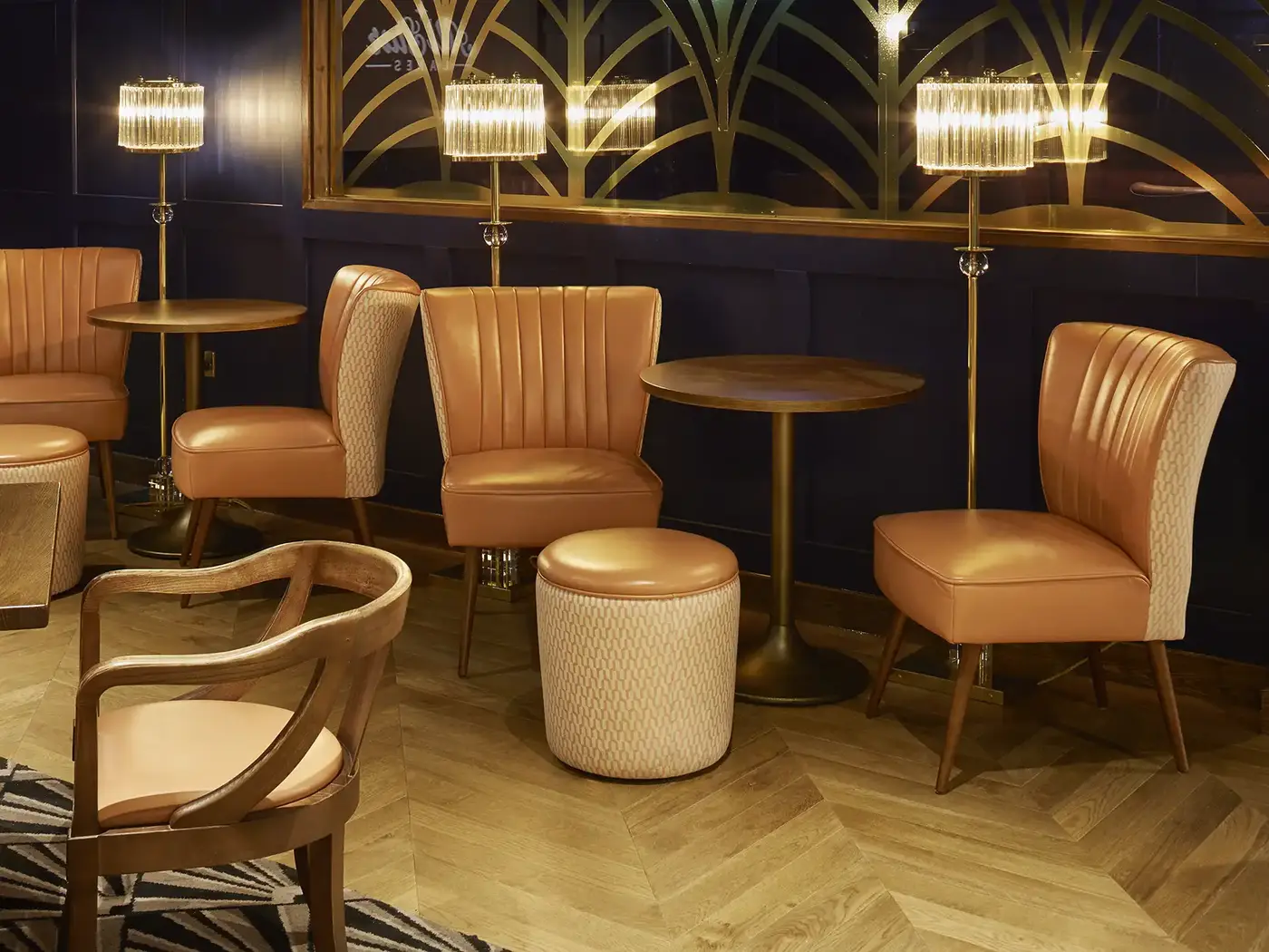 Denman Lounge Chair installed in a hospitality interior
