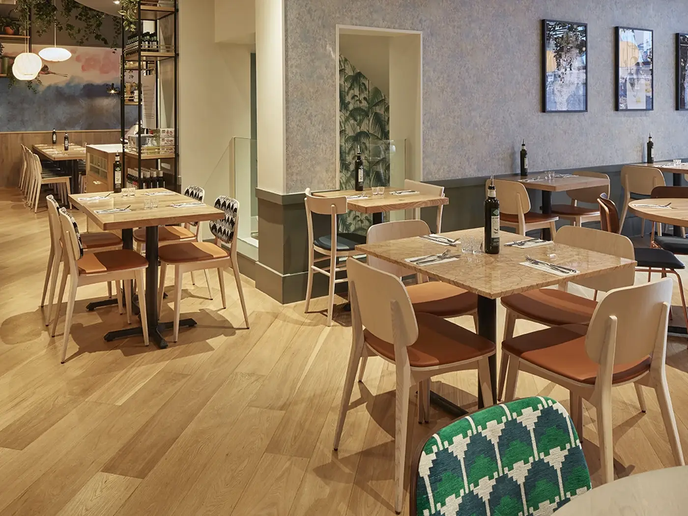Mel Stacking Chair installed in a hospitality interior