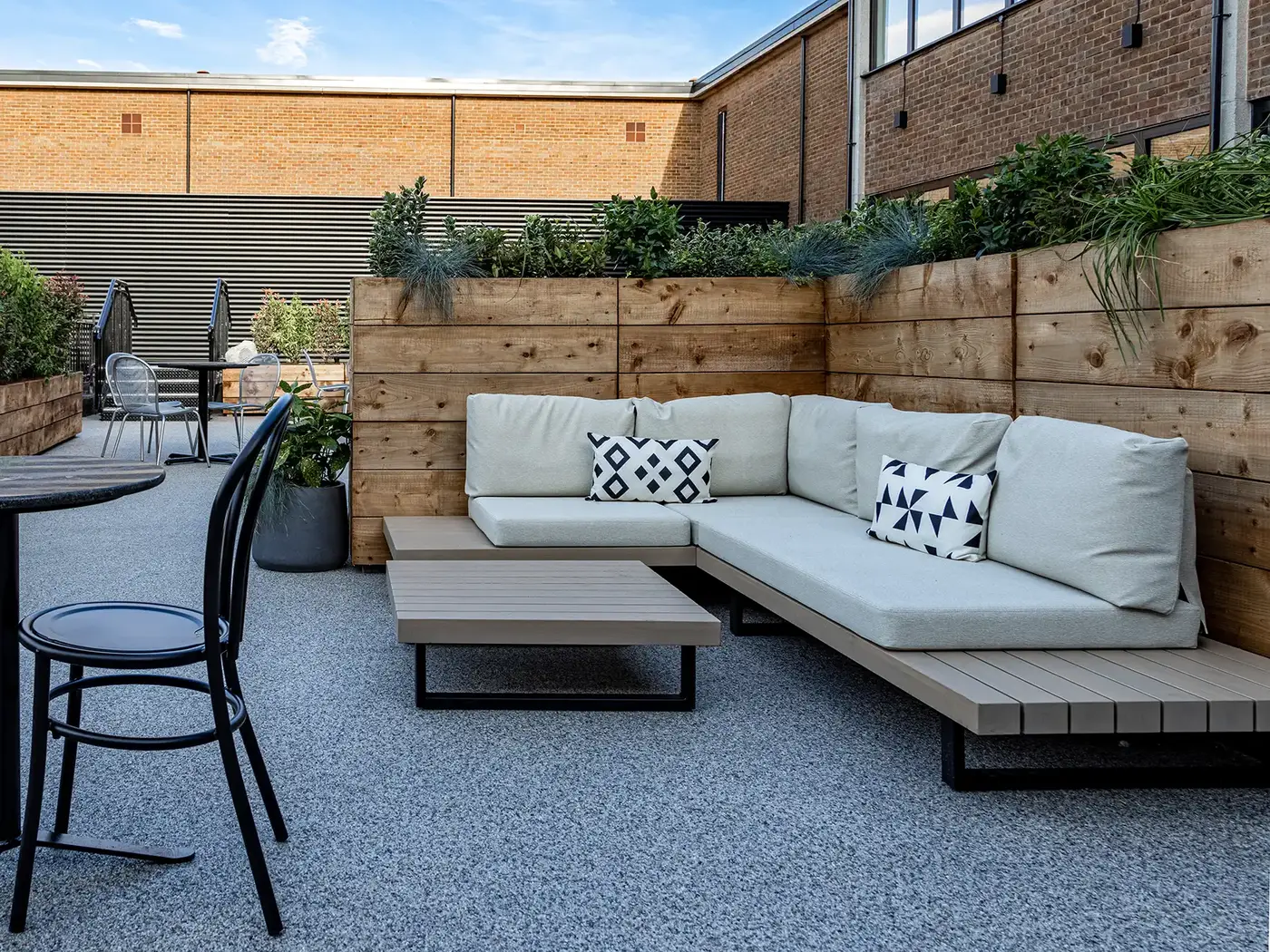 Platform Modular Sofa installed in a hospitality interior