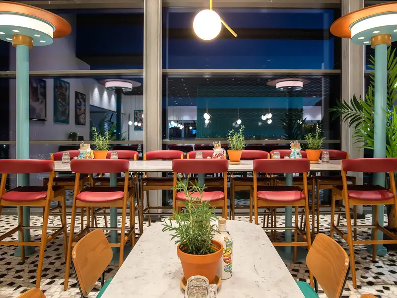 La Boca Barstool installed in a hospitality interior