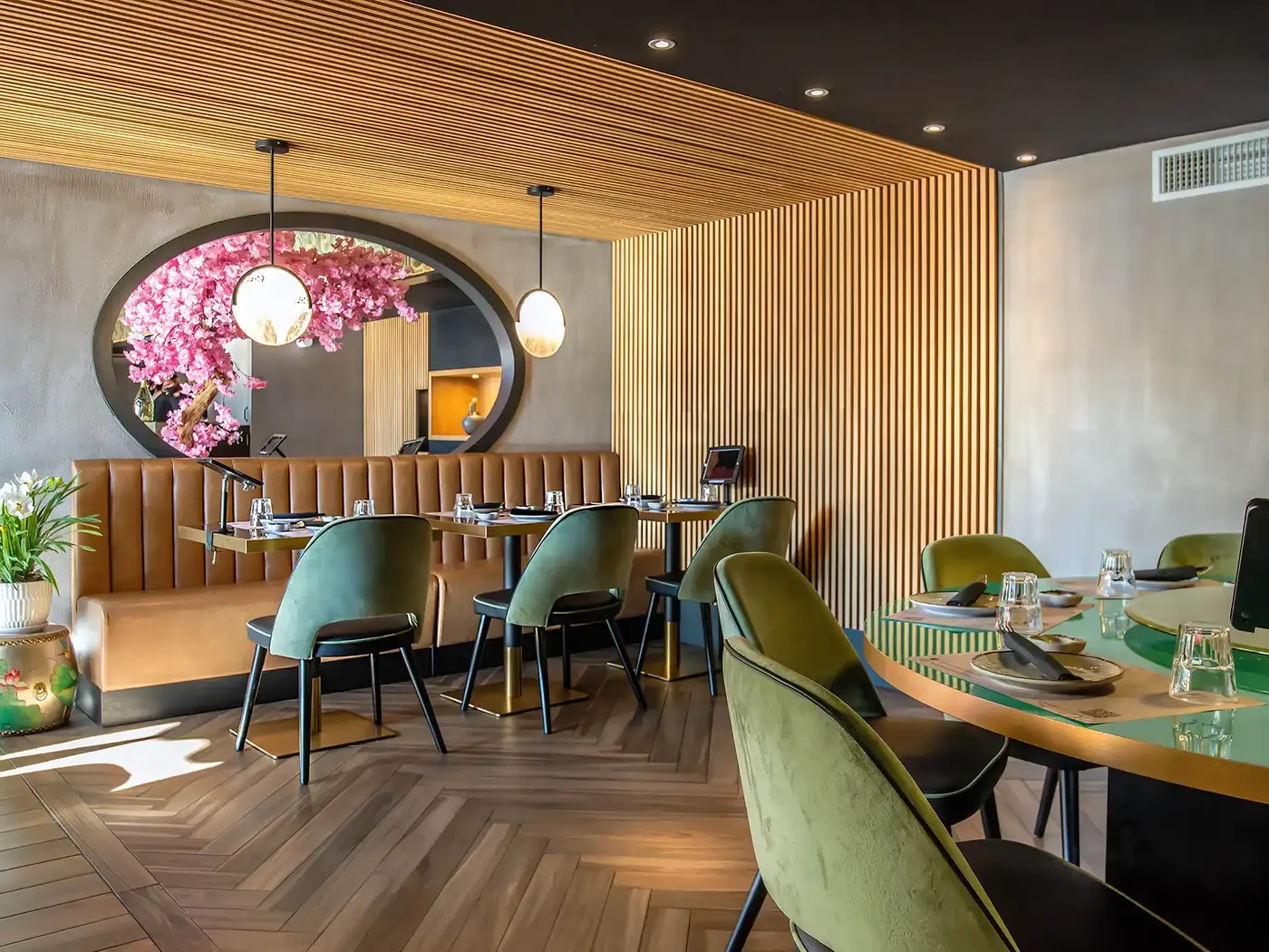 Amor Air Side Chair installed in a hospitality interior