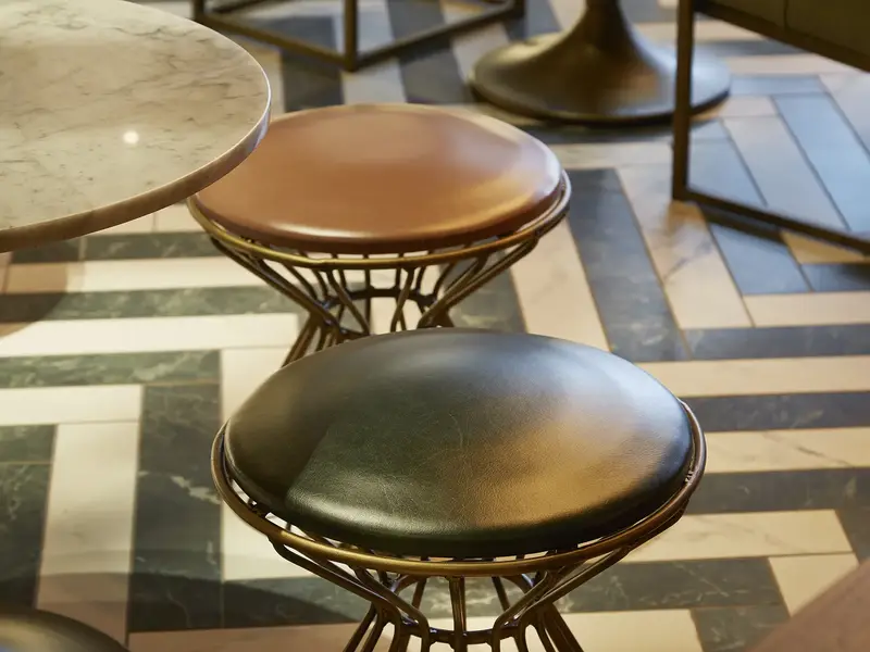 Blackpool Low Stool installed in a hospitality interior