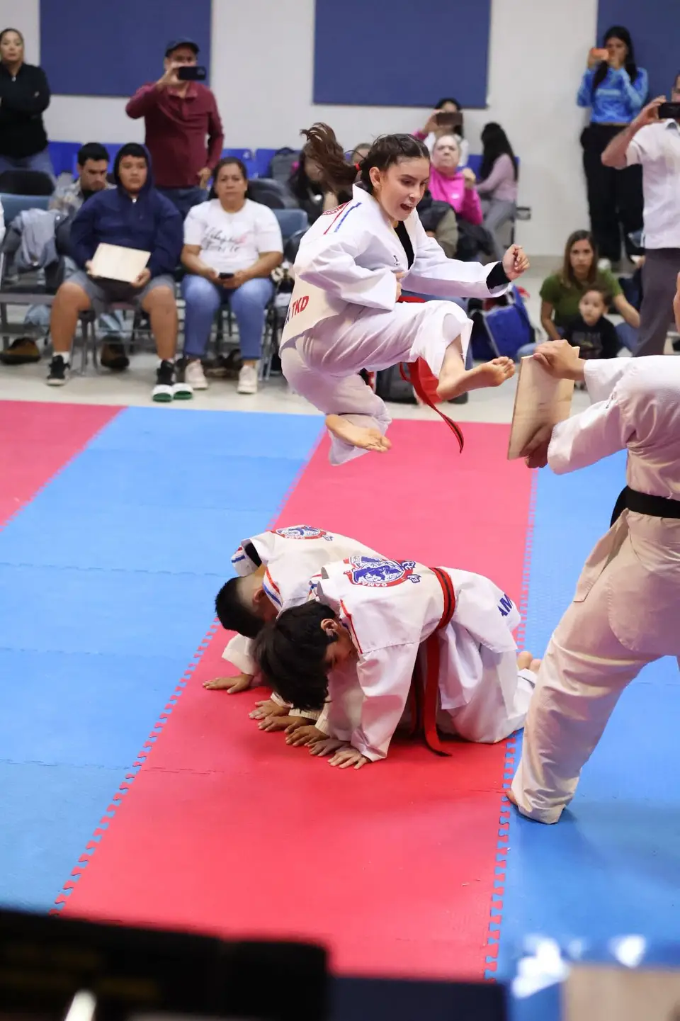 Patada voladora en exhibición de Taekwondo GAMA Monterrey Cumbres