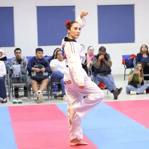 Sabonim Debanhi García ejecutando poomsae en competencia