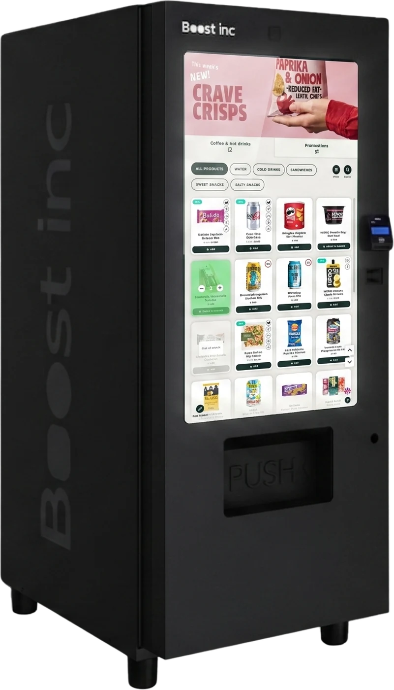 Boost Inc. full screen vending: 42 inch touchscreen over de hele voorkant