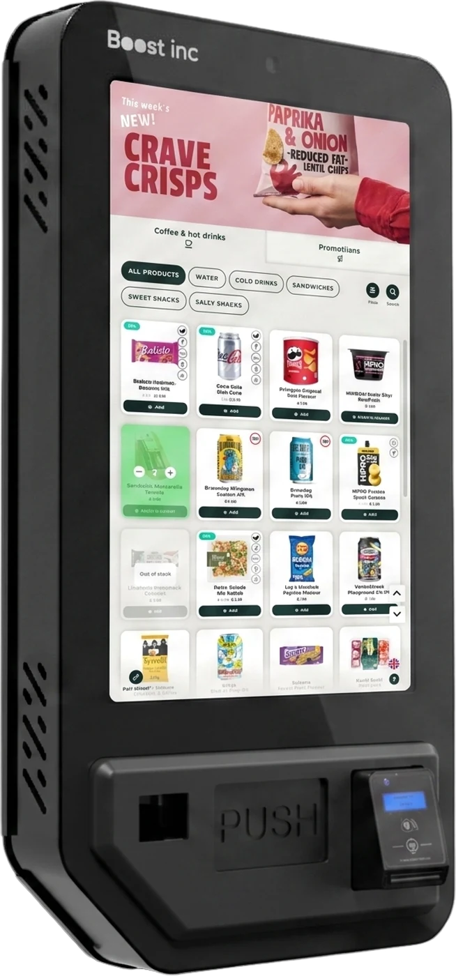 Boost Inc. screenkit: touchscreen en betaalterminal op een bestaande automaat