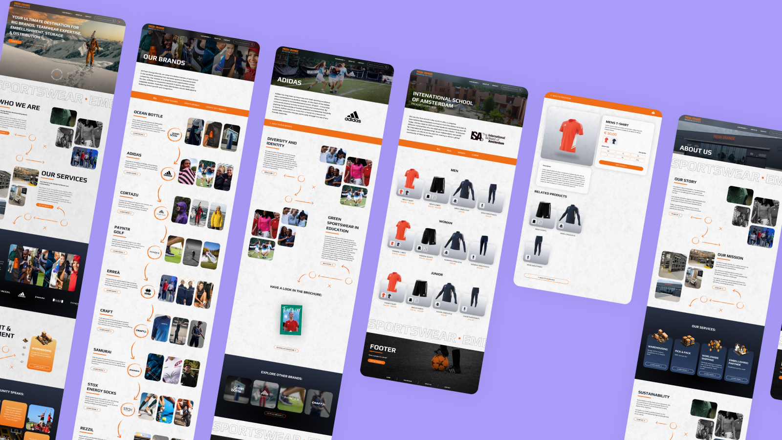 Fresh Orange Brands - Website mockup
