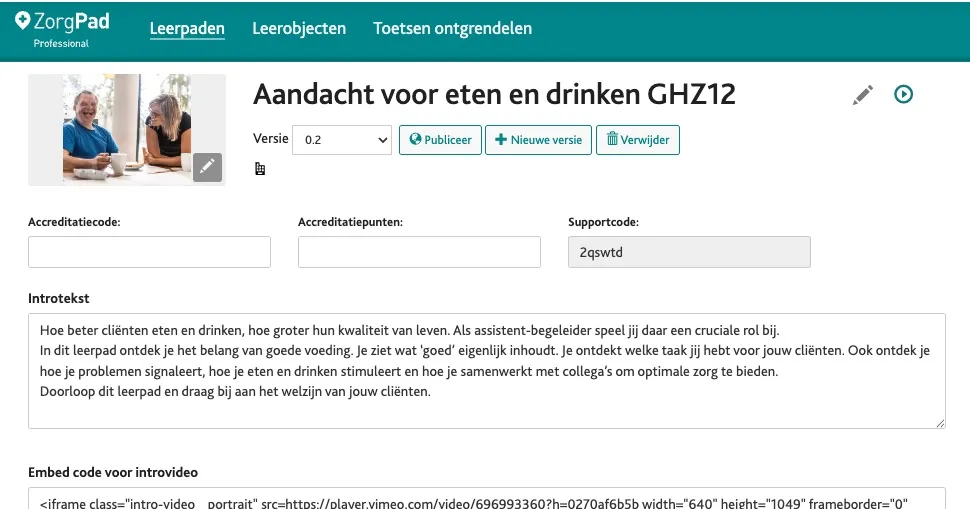 Detailpagina leerpad