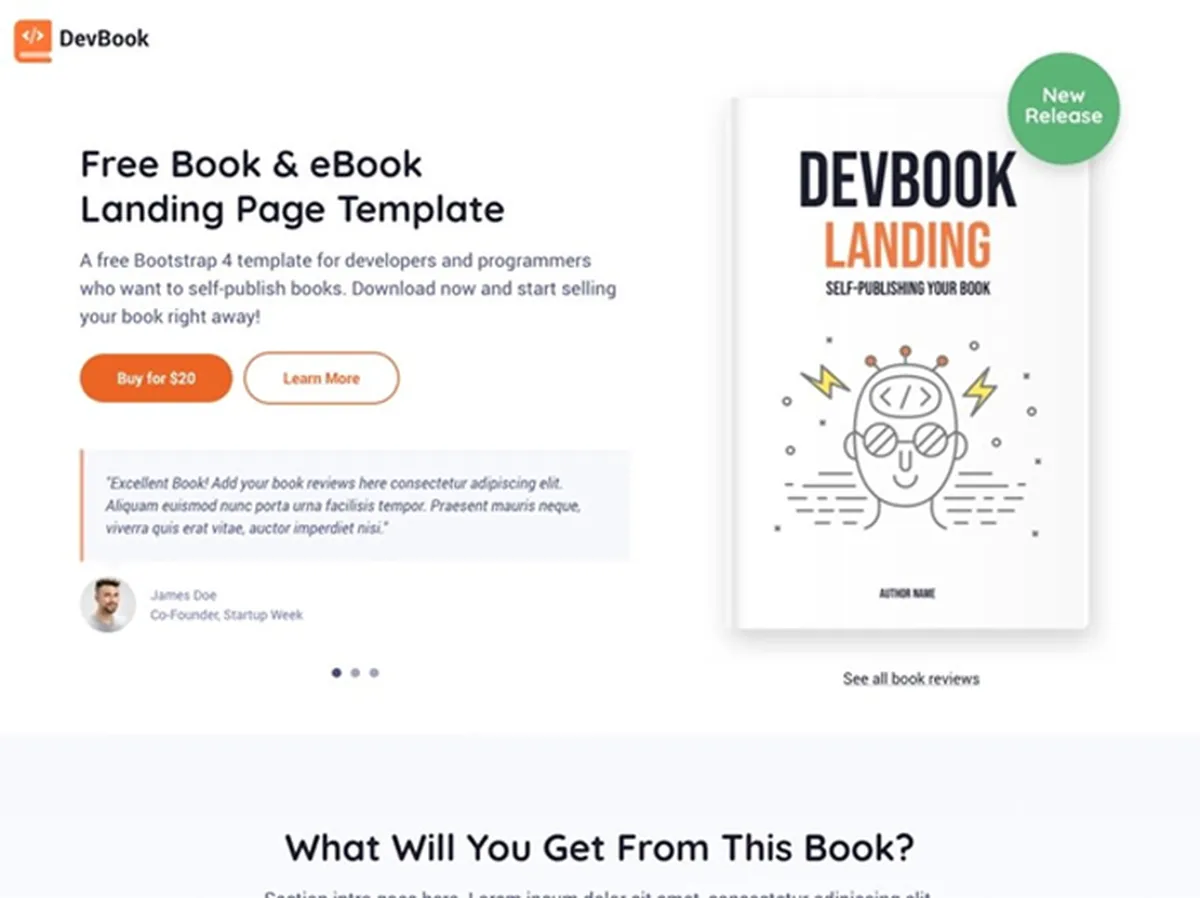 DevBook Free HTML Template
