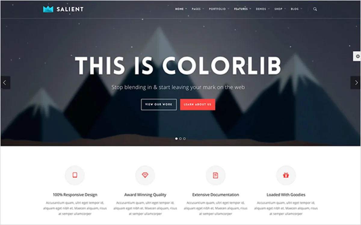 Salient WordPress Theme