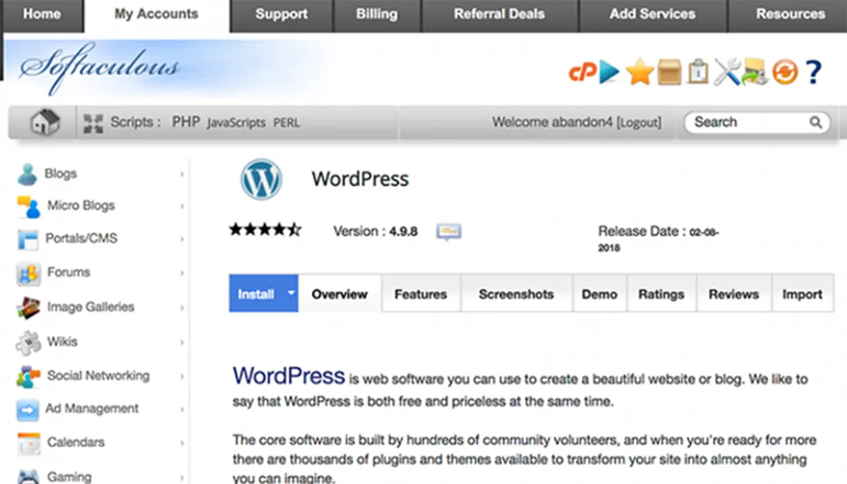 Install WordPress