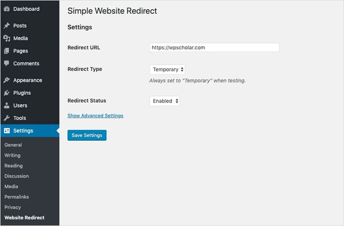 Install a redirect plugin on WordPress site