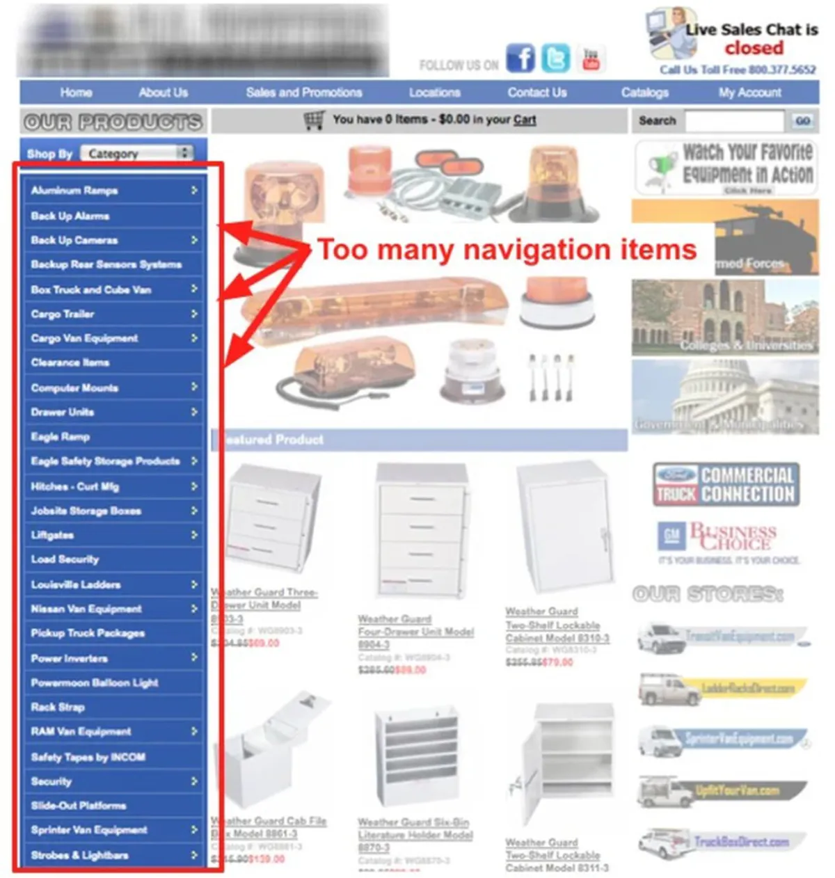 Poor Menu/Navigation Design