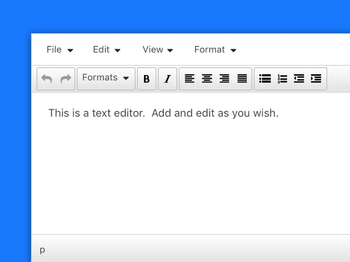 WYSIWYG editor screenshot