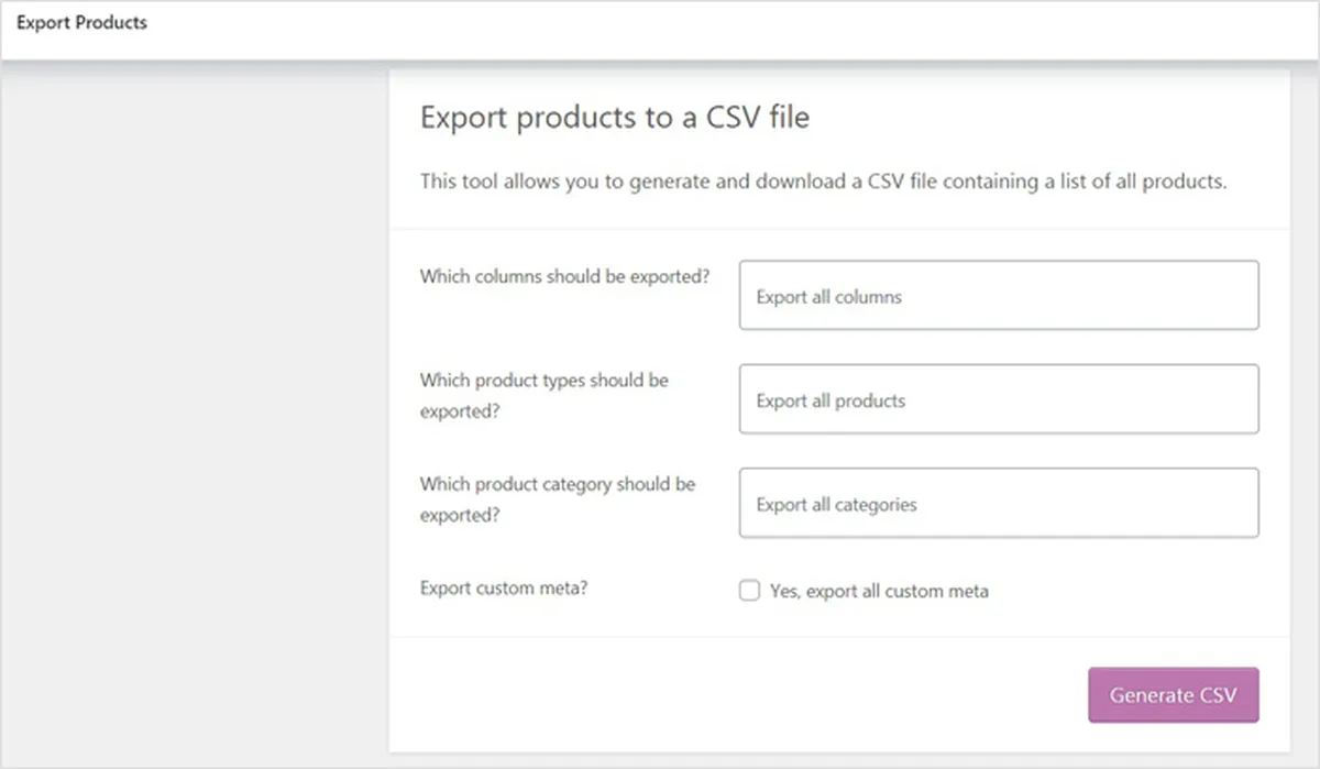 Export your Store Data from WooCommerce