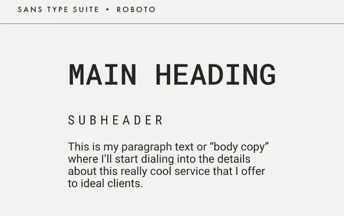 Hierarchy of typography