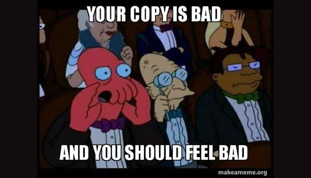 Copying design is bad