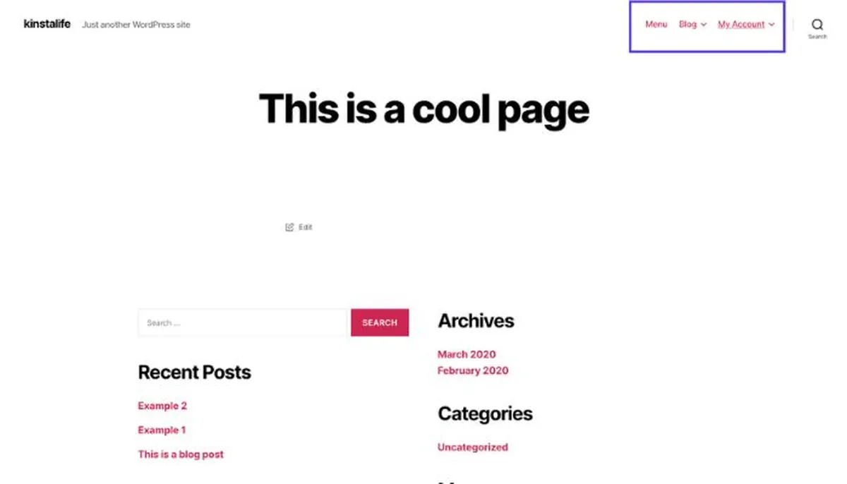 Plan your header menu