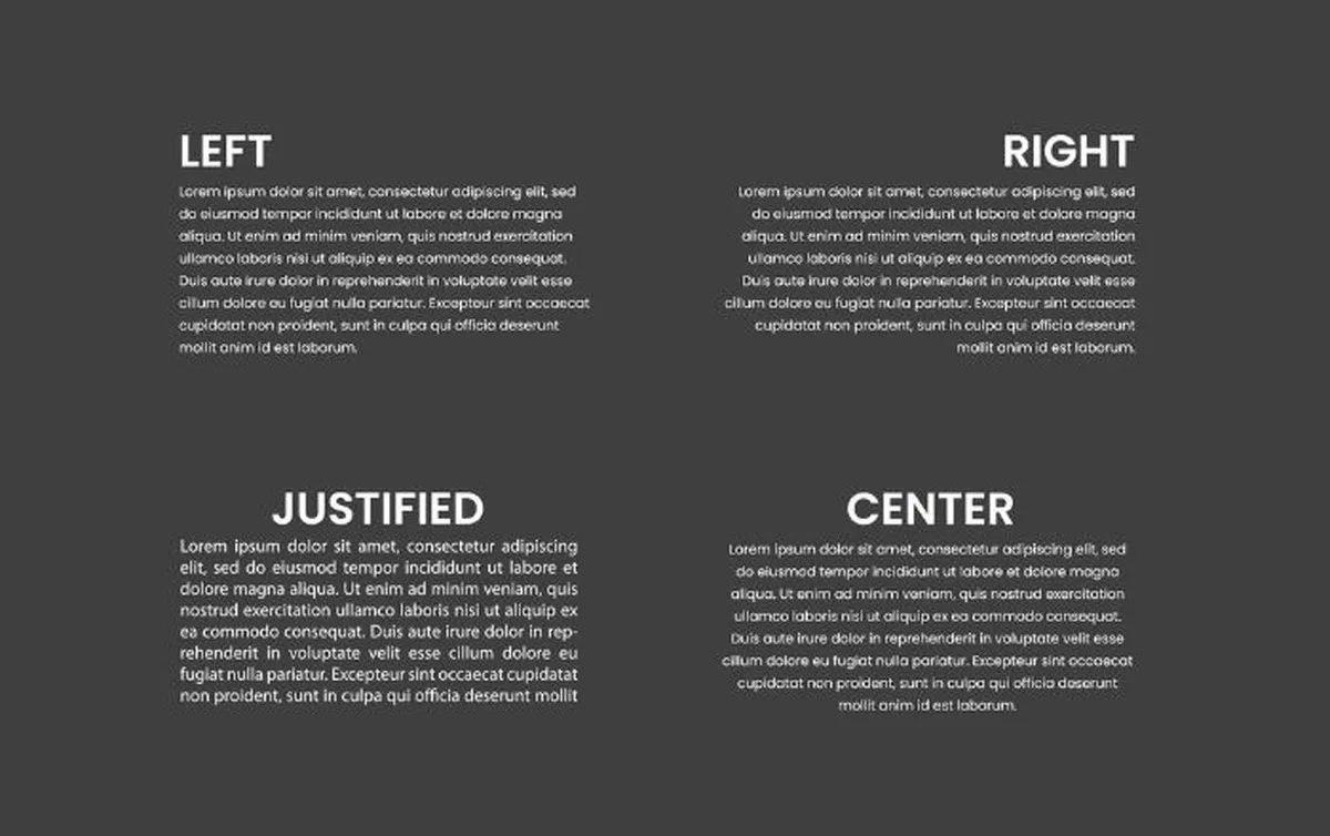 Alignment typography