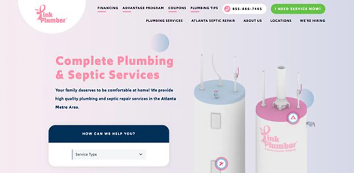 The Pink Plumber Website Design