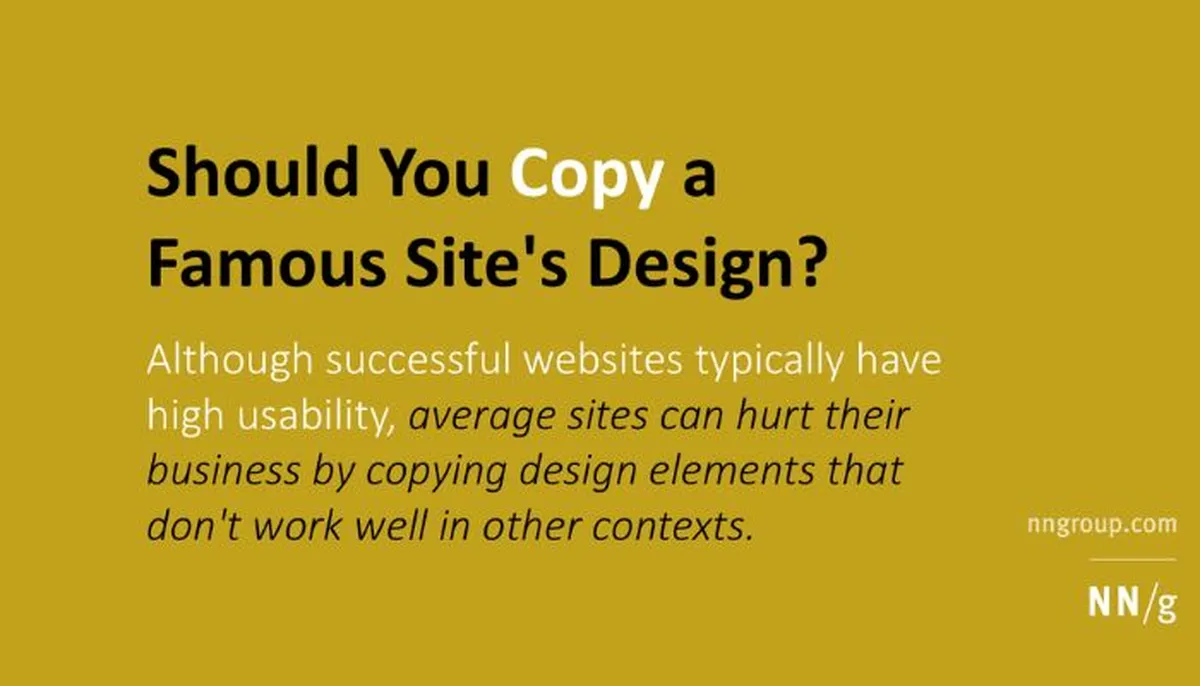 Copying design doesn't work well in other context