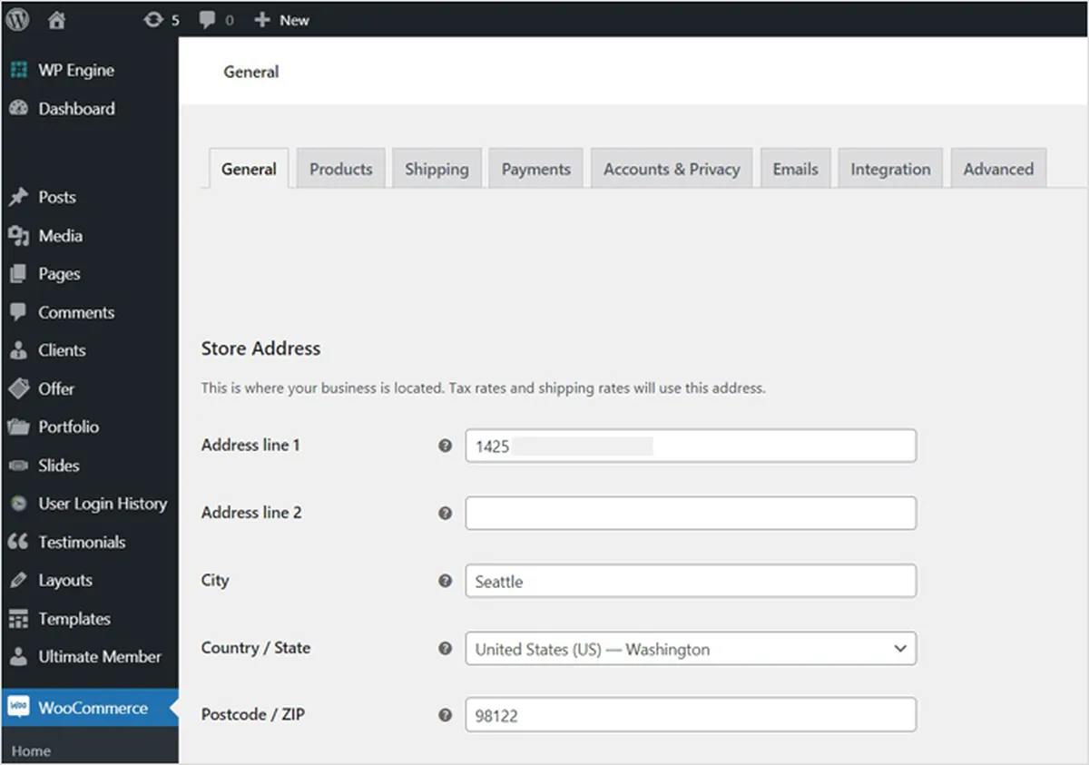 Woocommerce Settings