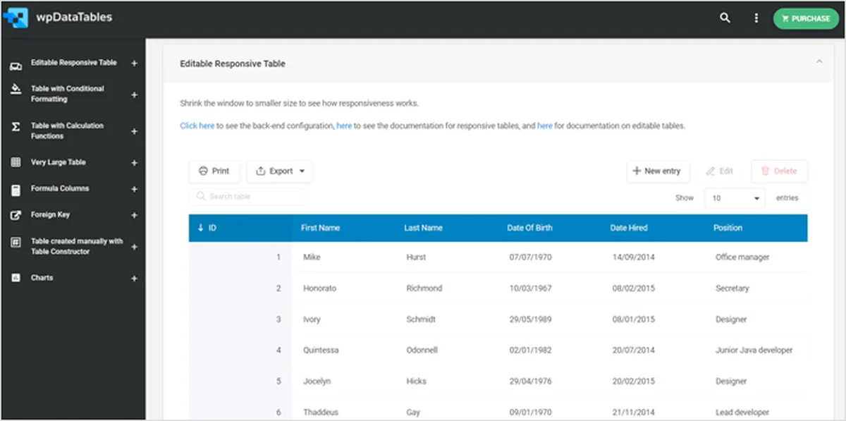 Take wpDataTables for a test drive